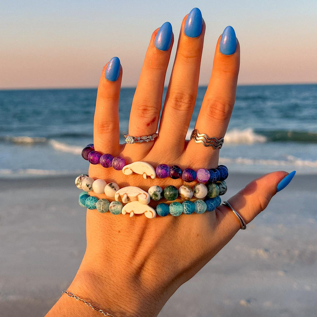 8mm Natural Stone Manatee Amazonite Bracelet