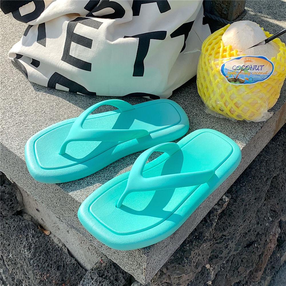Fashion Solid Color Flip-flops Women's Soft Bottom Flip-flops
