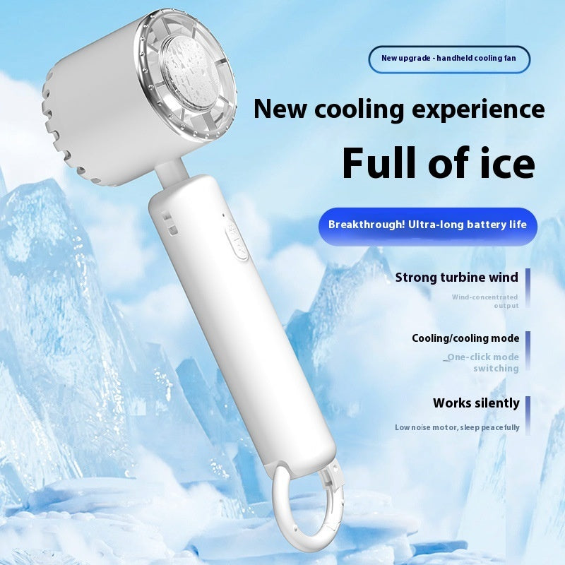 Portable Ice Compress Small Handheld Fan USB Rechargeable Cooling Fan