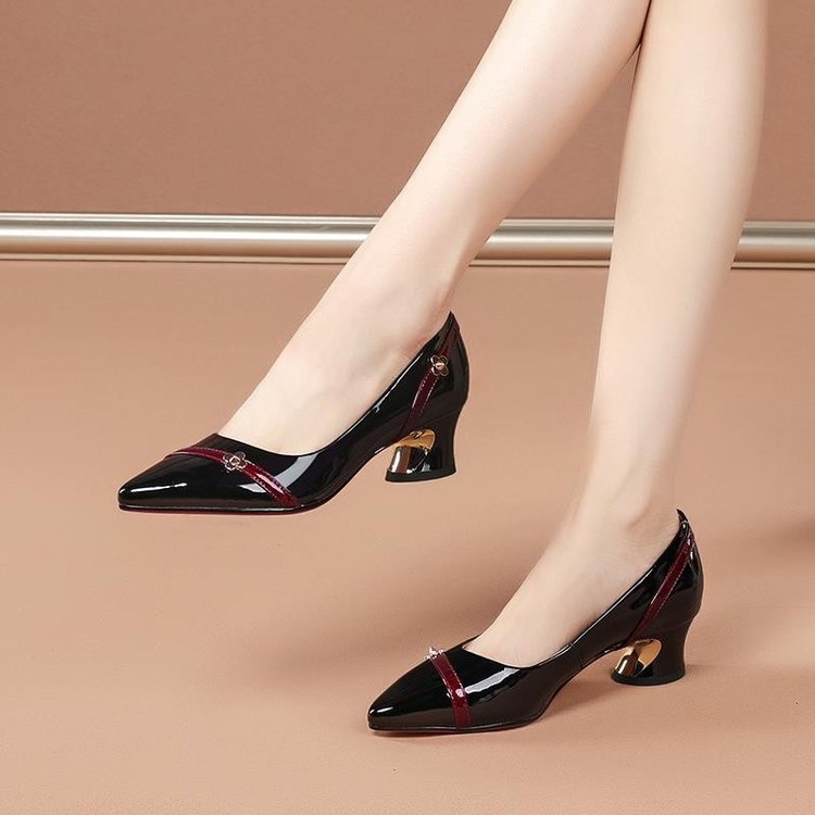 Women's Chunky Heel Temperament Wild Pointed Toe Shoes
