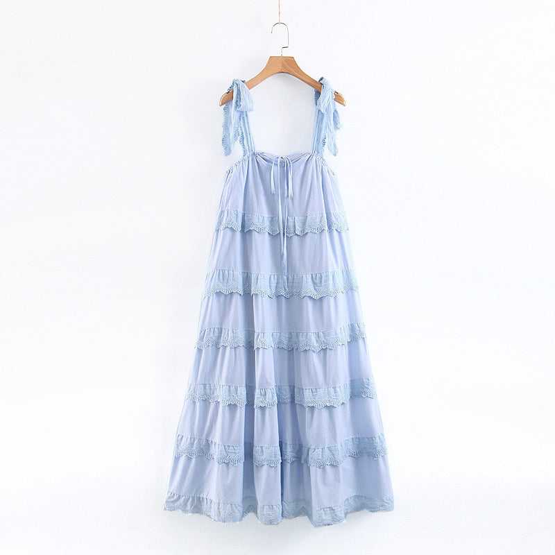 New Fringe Margin Fairy Expansion Skirt Long Dress