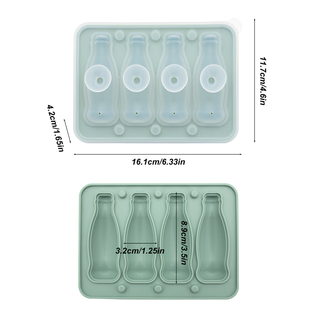 Coke Bottle Ice Tray Silicone With Cover Ice Mold