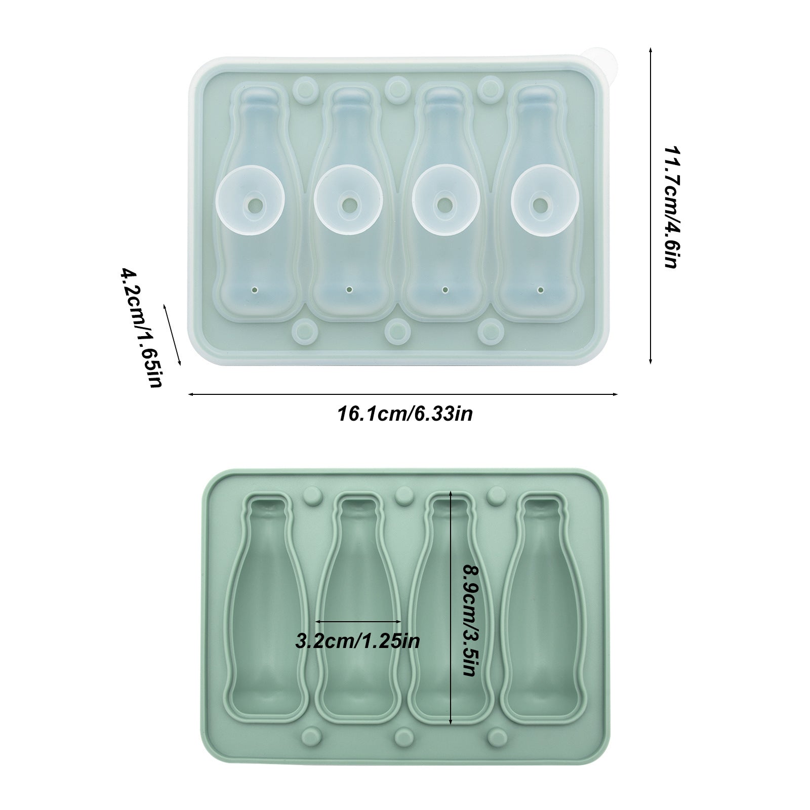Coke Bottle Ice Tray Silicone With Cover Ice Mold