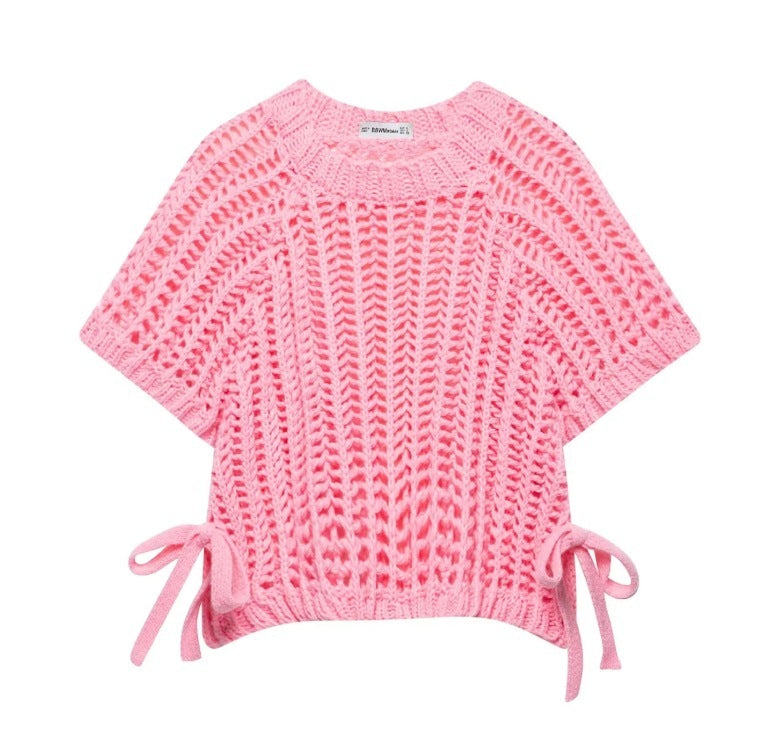 Women's Side Thick Needle Sweater With Trim