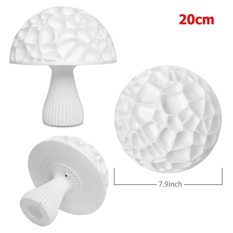 3D Printed 16 colors Led Mushroom Lamp Lovely Colorful Led Night Light for Home Art Decor USB Rechargeable Night Lamp