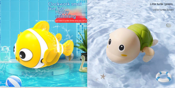 Baby Bath Toys Children Playing Water Small Yellow Duck Swimming Playing Water Little Duck Little Turtle