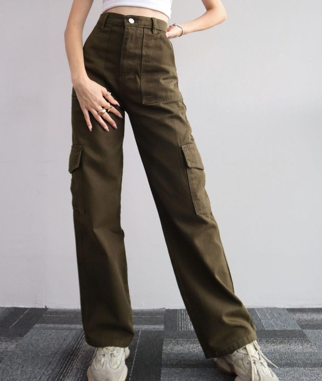 All-matching Casual Pants Three-dimensional Pocket Nipped Waist Trousers