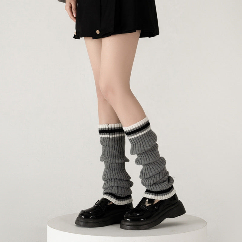 Gray Women's Spring And Autumn Bunching Socks Hot Girl Autumn And Winter