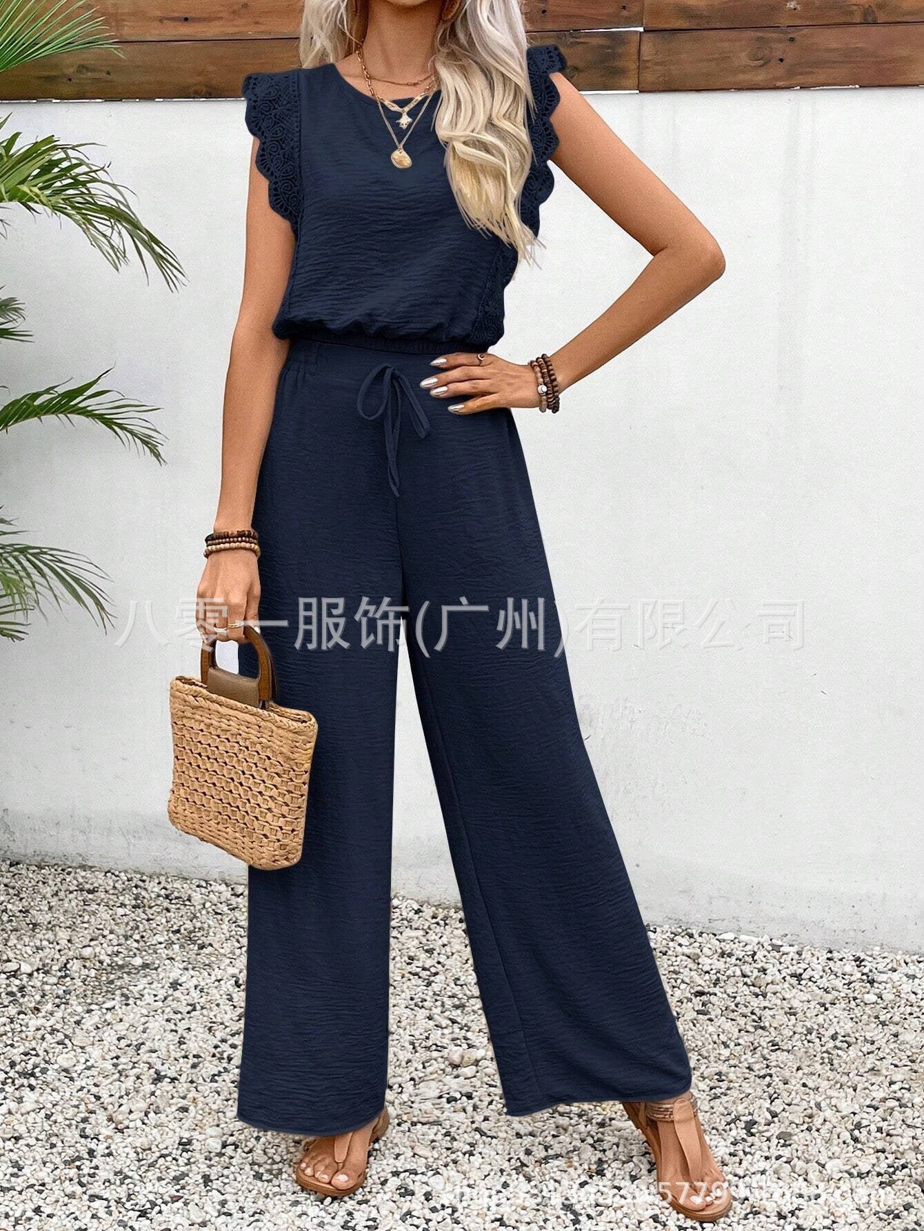 European And American Sleeveless Vest Trousers Advanced Two-piece Set For Women