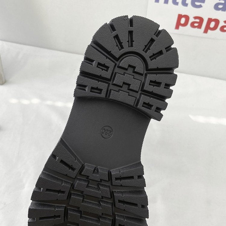 Autumn new thick-soled leather chimney boots