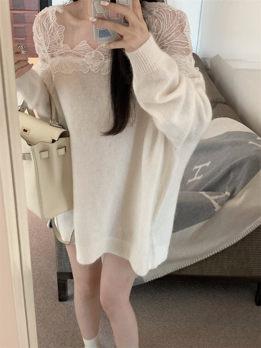 Lace Patchwork Autumn Dress Perspective