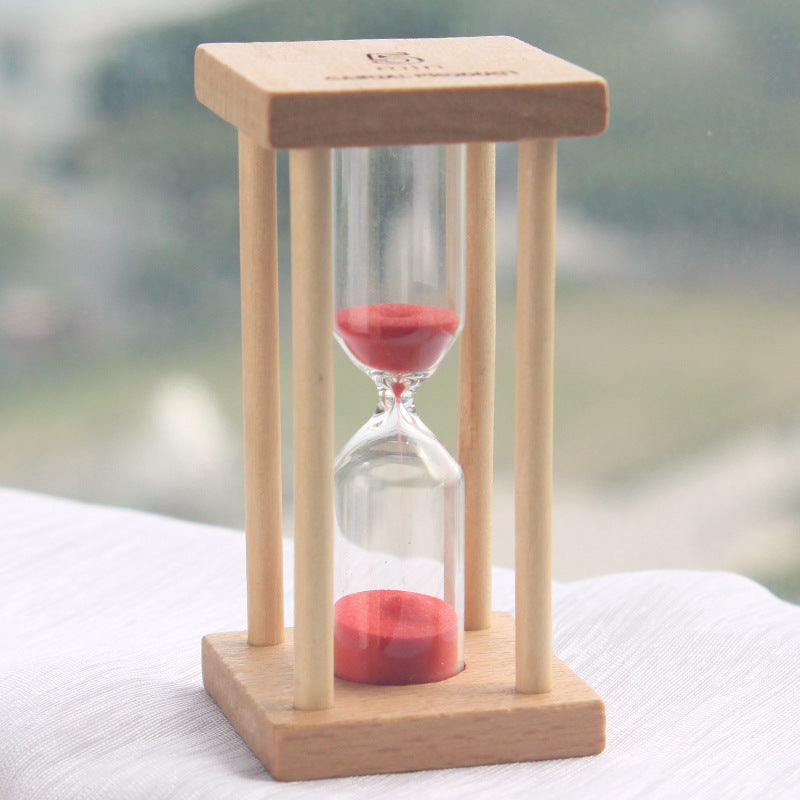 Sand Clock Timer Log Safety Fall Protection Children's Brushing Creative Wooden Decoration Home Decorations