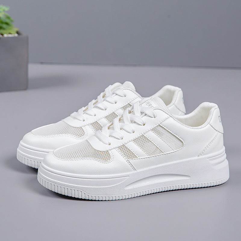 Breathable Platform Light White Shoes Women's Mesh Casual Sneaker