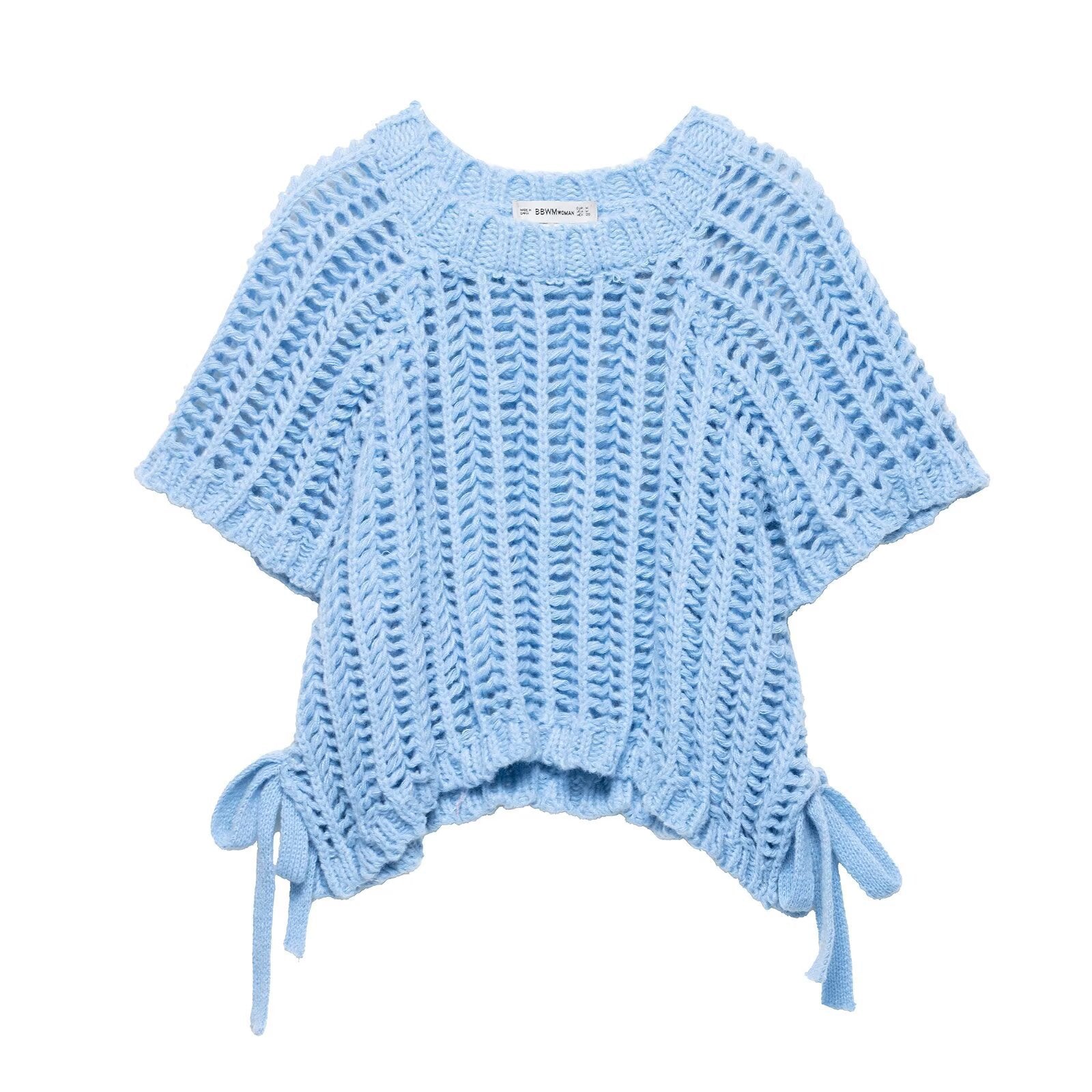 Women's Side Thick Needle Sweater With Trim