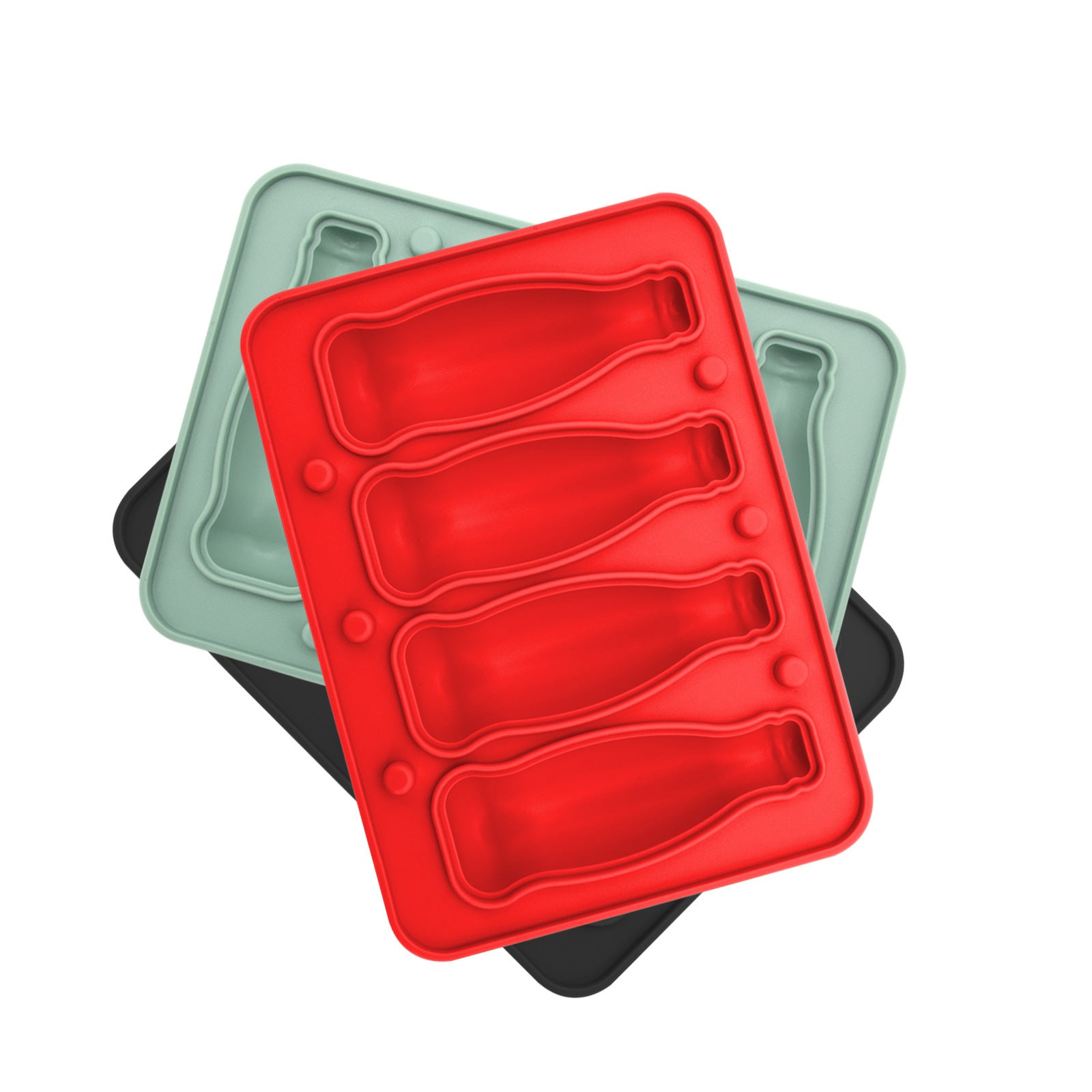 Coke Bottle Ice Tray Silicone With Cover Ice Mold
