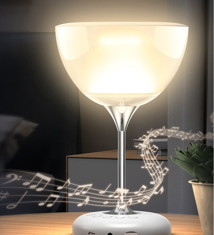Creative Wine Glass LED Lamp RGB Colorful Night Light Home Decor Table Lamp Portable Atmosphere Light Bluetooth Music Speaker