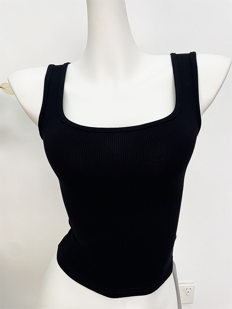 U-neck Sports Vest Summer Slim Fit Solid Color Inner Wear Base