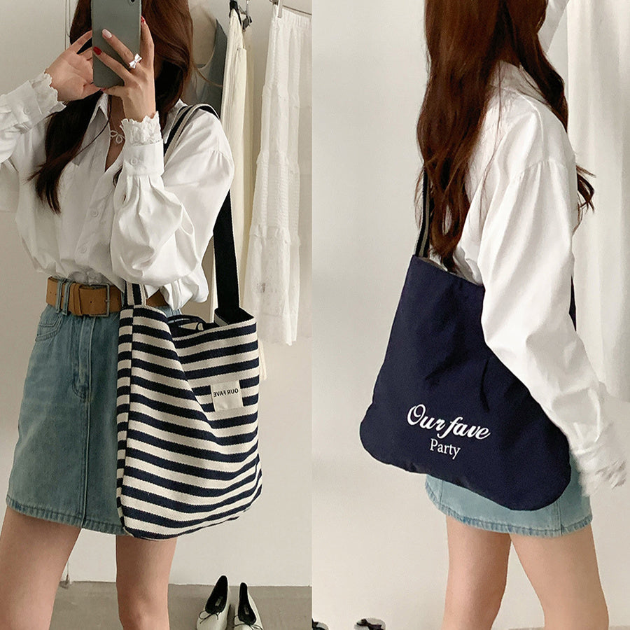 Single Shoulder Messenger Striped Dual-use Large Capacity Canvas Bag