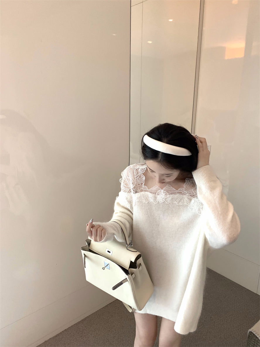 Lace Patchwork Autumn Dress Perspective