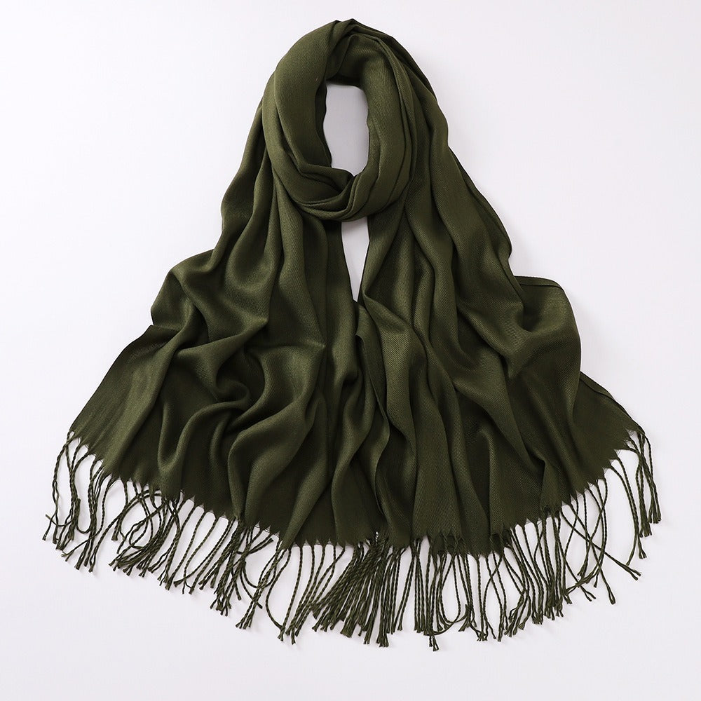 Autumn And Winter Cashmere-like Solid Color Long Scarf