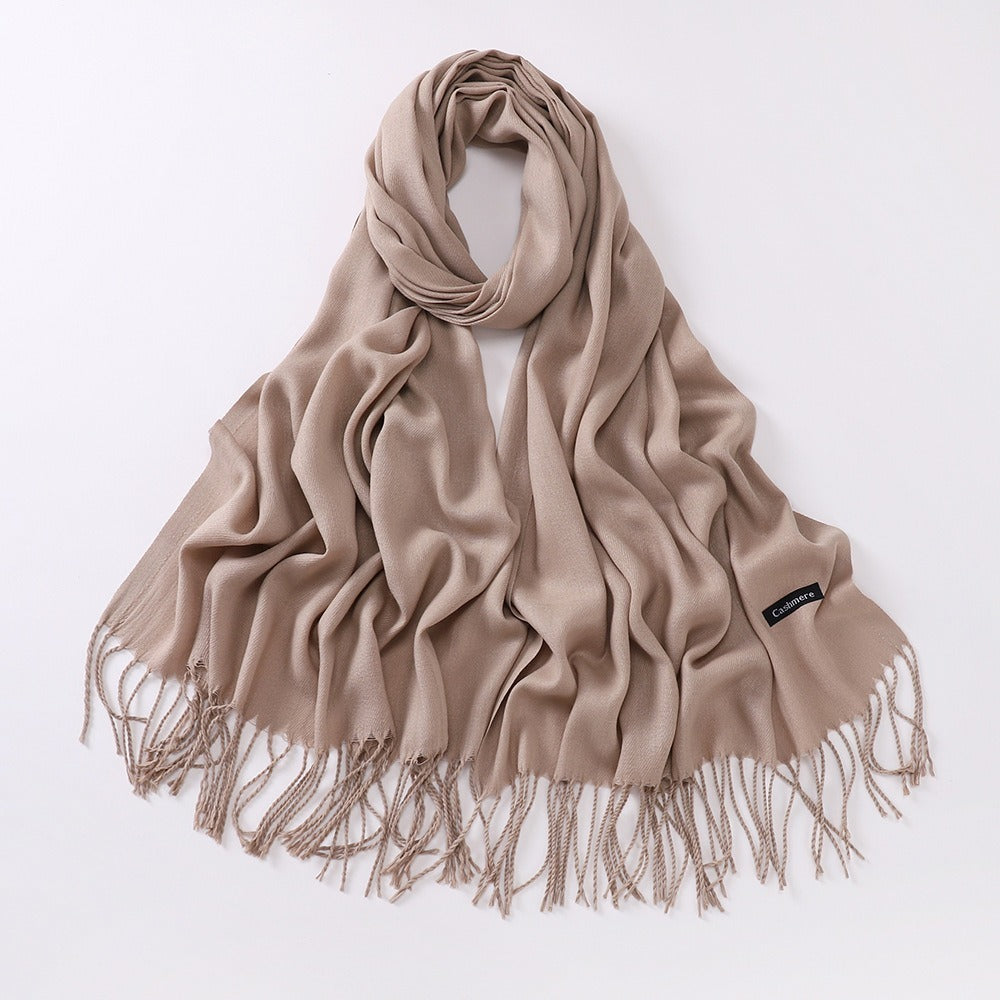 Autumn And Winter Cashmere-like Solid Color Long Scarf