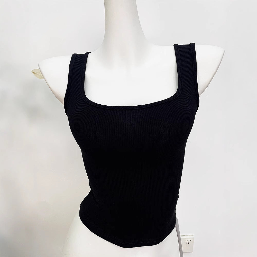 U-neck Sports Vest Summer Slim Fit Solid Color Inner Wear Base