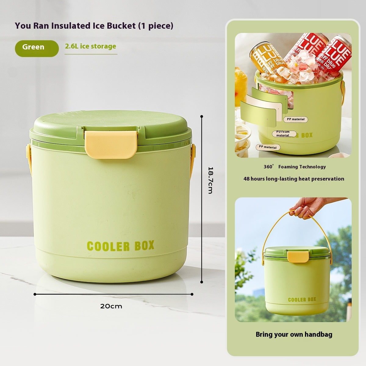 Camping Outdoor Press Ice Cube Insulation Barrel