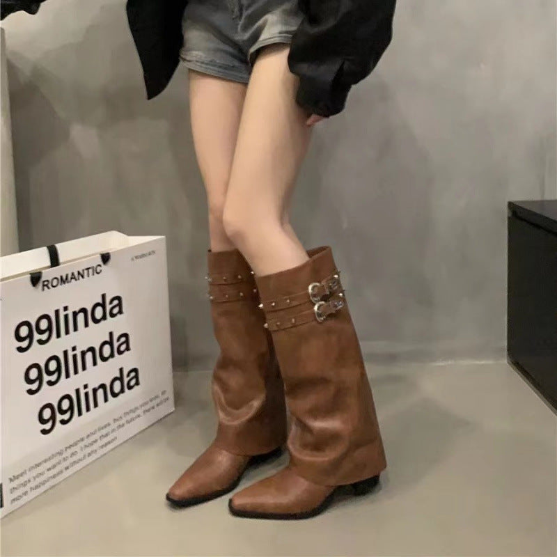 Pointed-toe Retro Western Cowboy Boot