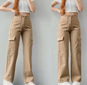 All-matching Casual Pants Three-dimensional Pocket Nipped Waist Trousers