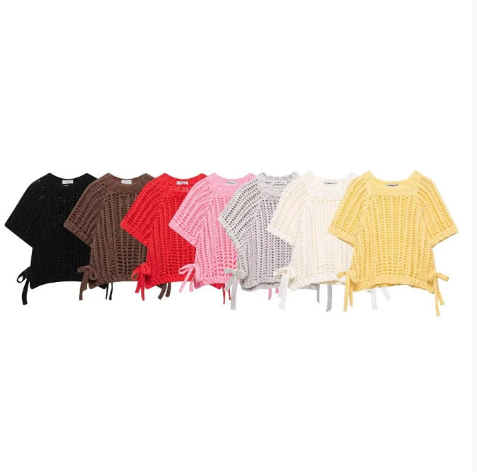 Women's Side Thick Needle Sweater With Trim