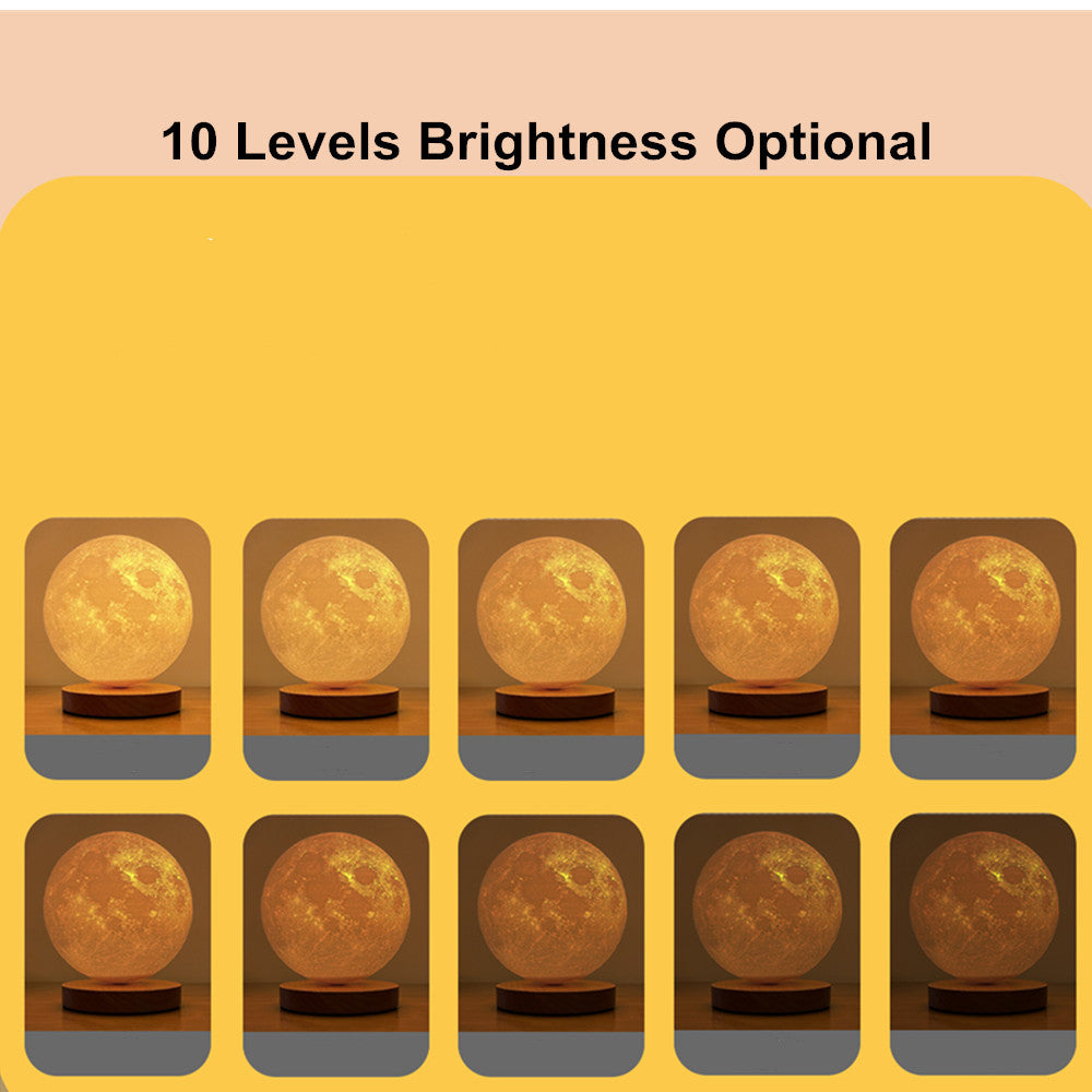 Creative 3D Magnetic Floating Levitating Moon Lamp Touch Control 3 Color Moon Light Lunar Night Light For Home Office Room Decor