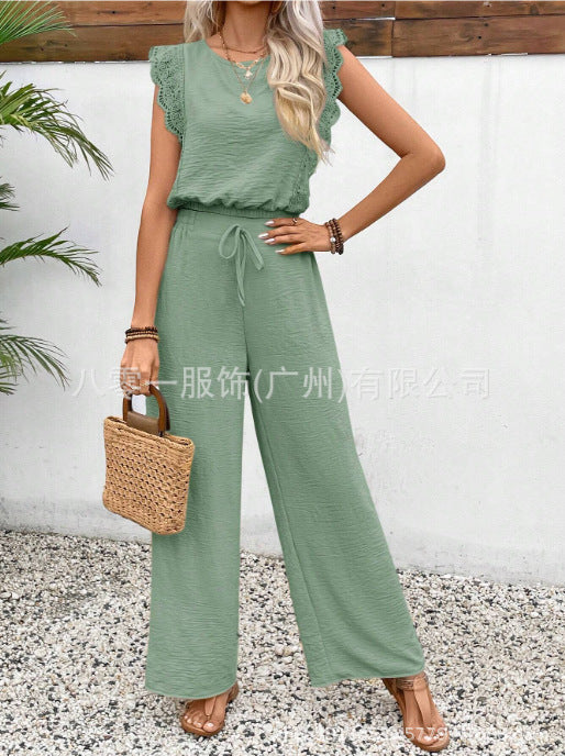 European And American Sleeveless Vest Trousers Advanced Two-piece Set For Women
