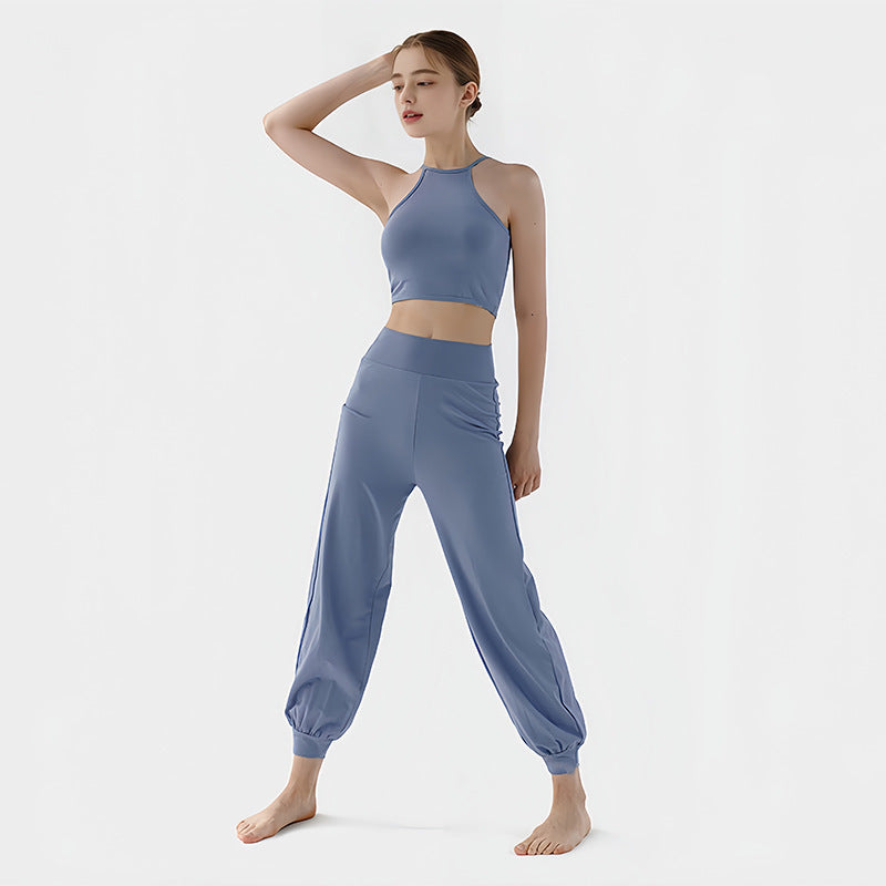 Spring Summer Workout Camisole Loose-fitting Casual Ankle-banded Trousers Suit
