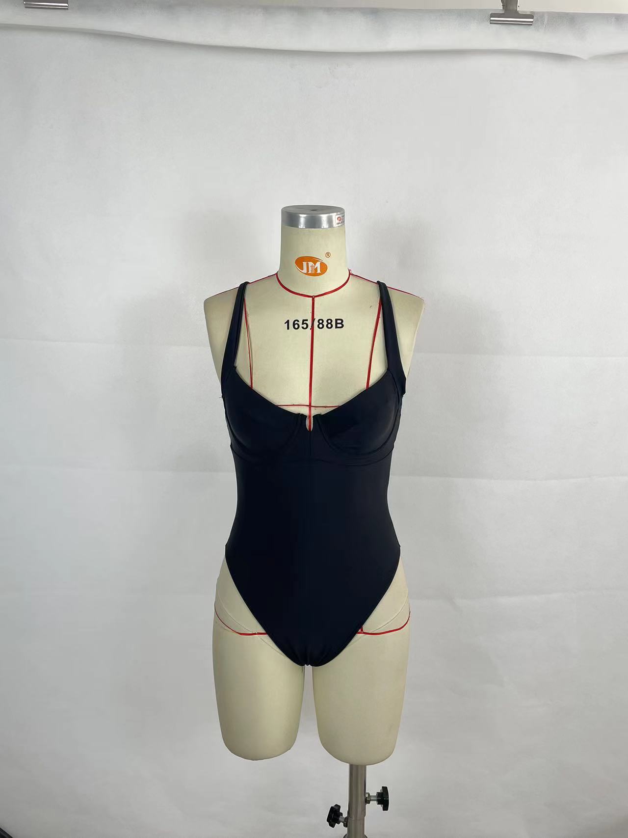Women's Contrast Color One-piece Swimsuit Bikini