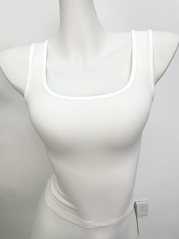 U-neck Sports Vest Summer Slim Fit Solid Color Inner Wear Base