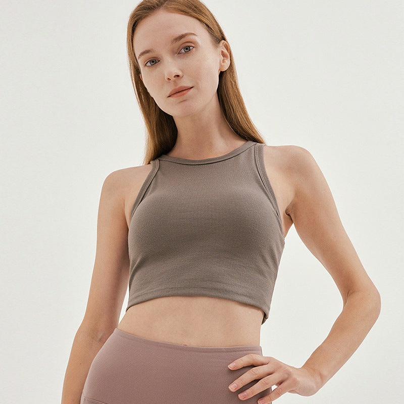 Spring And Summer New Exercise Small Vest Women With Chest Pad
