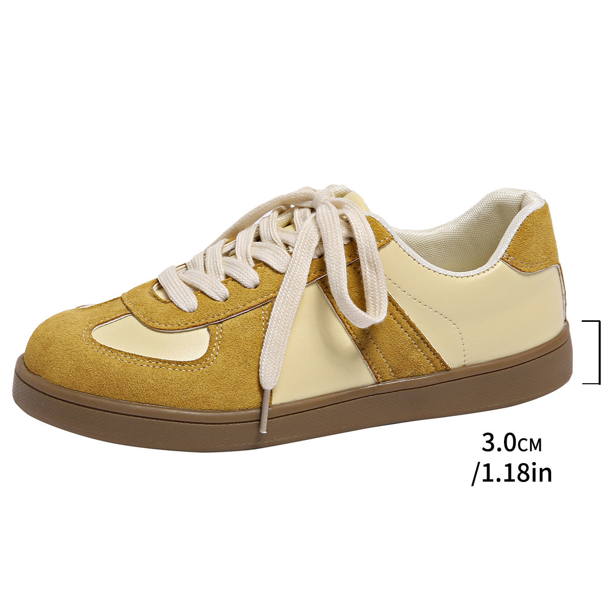 Round Toe All-matching Lace-up Flat Retro Low-top Sports Board Shoes