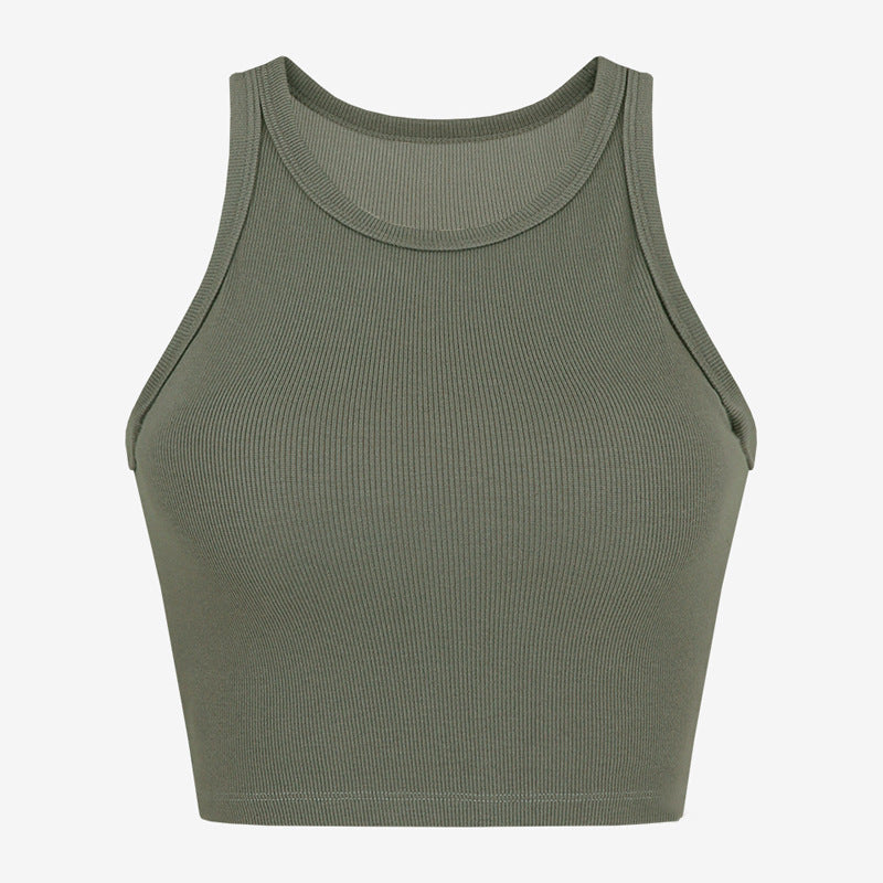 Spring And Summer New Exercise Small Vest Women With Chest Pad