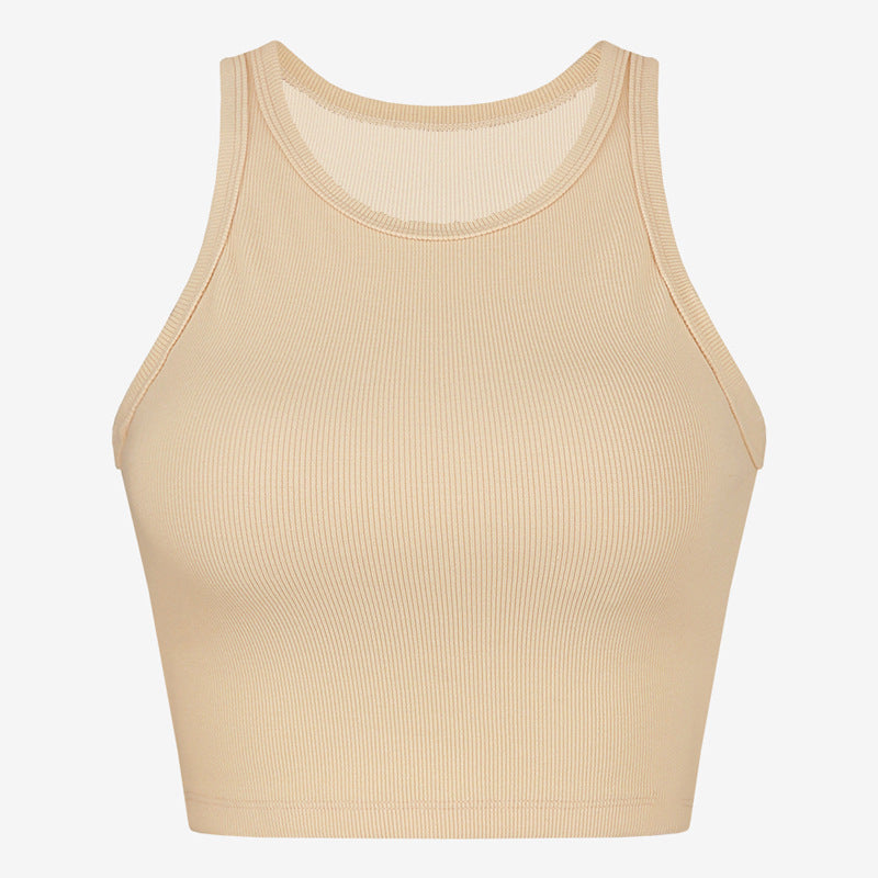 Spring And Summer New Exercise Small Vest Women With Chest Pad