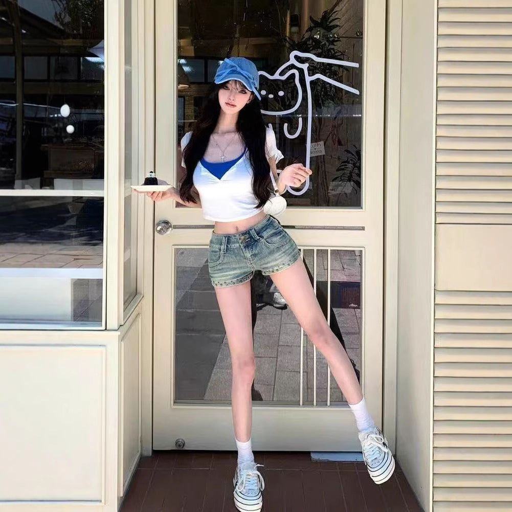 Pure Desire Style Sexy Super-fairy Slim Fit Short Sleeve Shirt