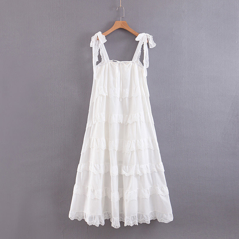 New Fringe Margin Fairy Expansion Skirt Long Dress