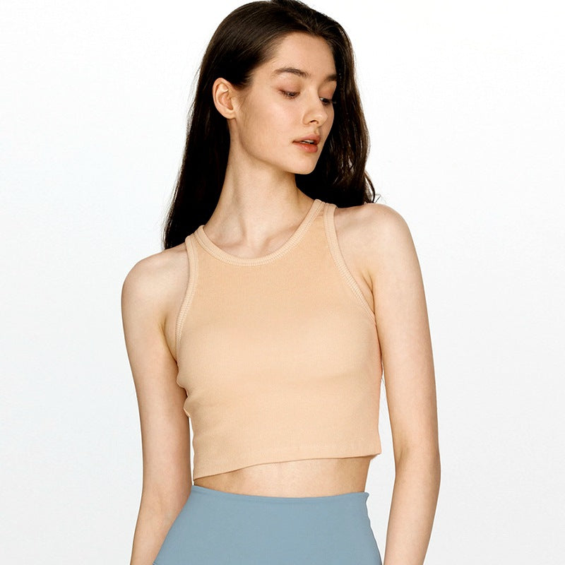 Spring And Summer New Exercise Small Vest Women With Chest Pad