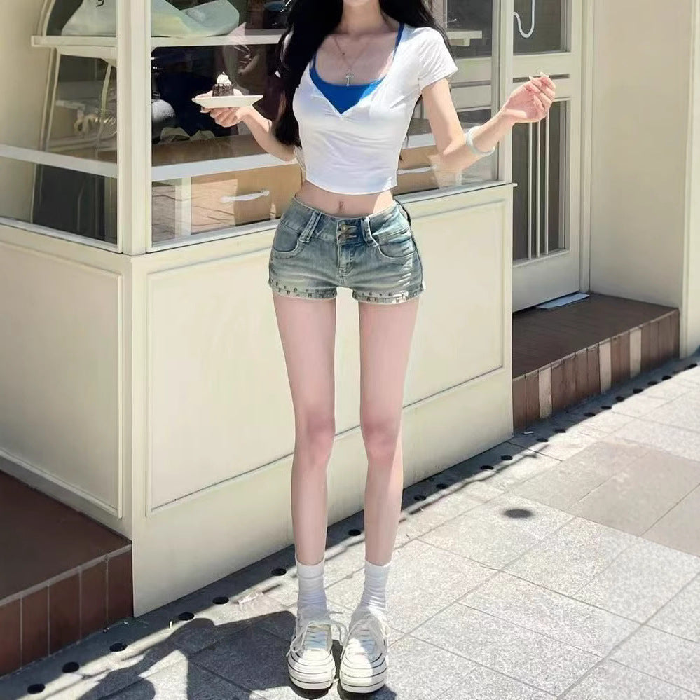 Pure Desire Style Sexy Super-fairy Slim Fit Short Sleeve Shirt