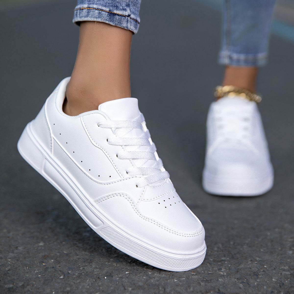 Breathable White Korean Casual Sneaker Breathable