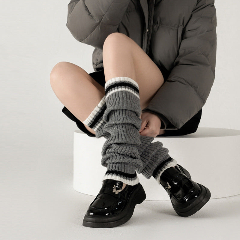 Gray Women's Spring And Autumn Bunching Socks Hot Girl Autumn And Winter