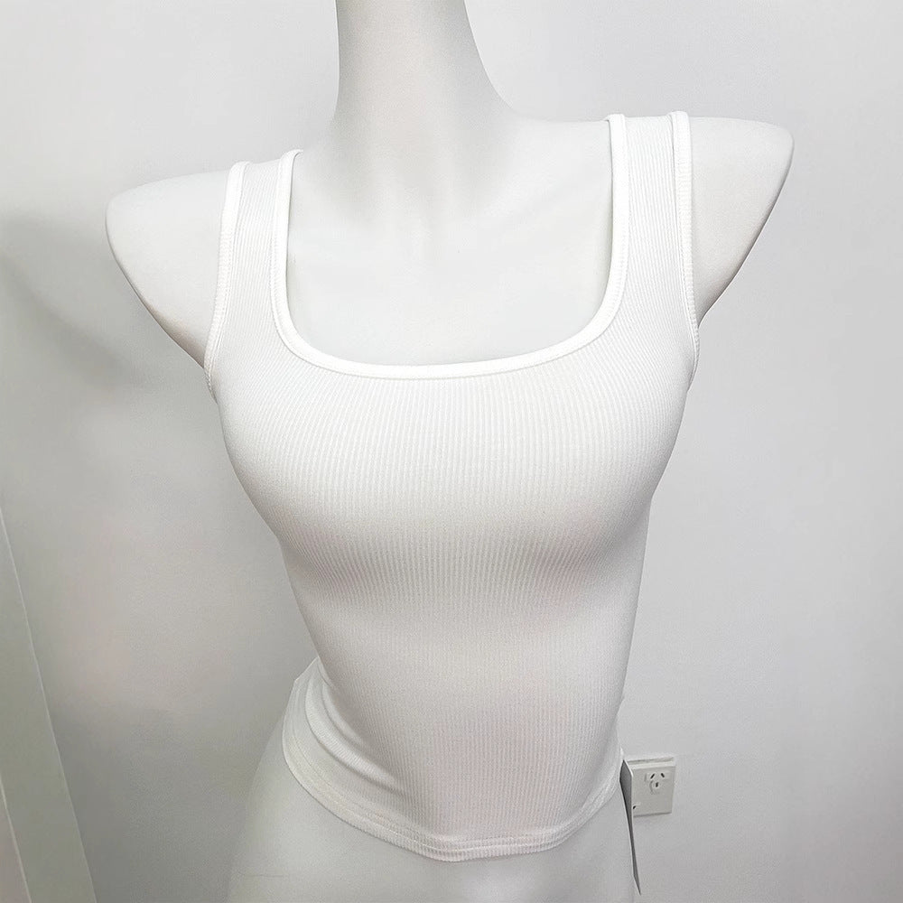 U-neck Sports Vest Summer Slim Fit Solid Color Inner Wear Base