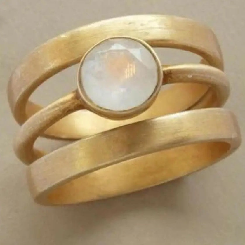 Asian Gold Hollow Women's Multi-layer Forefinger Ring