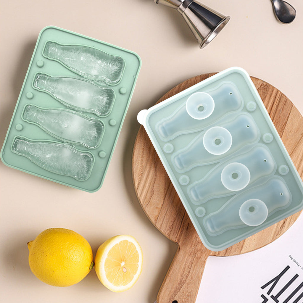 Coke Bottle Ice Tray Silicone With Cover Ice Mold
