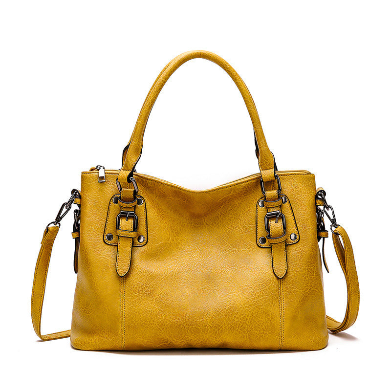 New Fashion European And American Style Women's Retro Simple Shoulder Bag Large Capacity