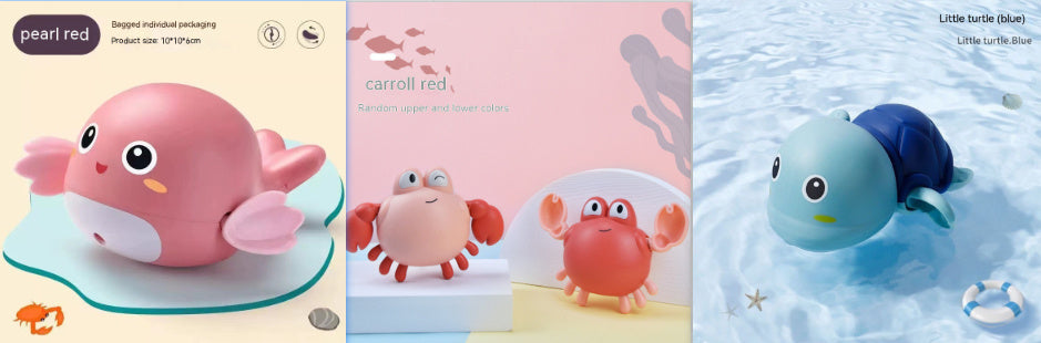 Baby Bath Toys Children Playing Water Small Yellow Duck Swimming Playing Water Little Duck Little Turtle